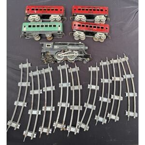 VTG AMERICAN FLYER BLUE STREAK O Gauge LOCOMOTIVE TENDER & CARS Track -Untested